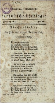 Breslauer Zeitschrift für katholische Theologie. Jhrg. 1833, H. 4-6