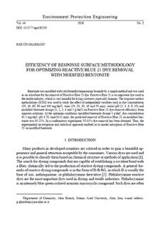 Efficiency of response surface methodology for optimizing Reactive Blue 21 dye removal with modified bentonite