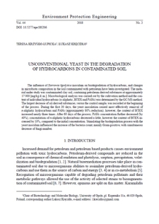 Unconventional yeast in the degradation of hydrocarbons in contaminated soil