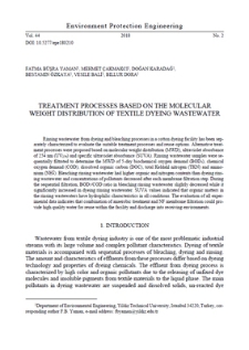 Treatment processes based on the molecular weight distribution of textile dyeing wastewater