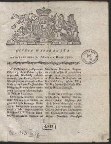 Gazeta Warszawska. R.1781 Nr 1