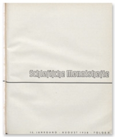Schlesische Monatshefte. 15. Jahrgang, August 1938, Folge 8