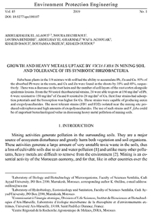 Growth and heavy metals uptake by Vicia faba in mining soil and tolerance of its symbiotic rhizobacteria