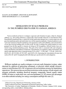 Mitigation of scale problem in the pumped Disi water to Amman, Jordan