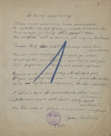 [Wiersze i autografy napisane do Jednodniówki Balowej wydanej przez Kasę Literacką w Warszawie w 1901 r. oraz korespondencja Zygmunta Wasilewskiego z lat 1903-1910]