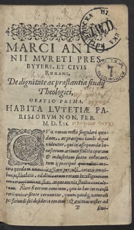 M. Antonii Mureti ... Orationes, Epistolae, Hymnique Sacri : Editio Prioribvs Omnibvs Emendatior, Et Vno Integro Epistolarum præfationumque libro iam recens addito auctior