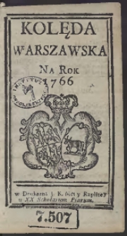 Kolęda Warszawska Na Rok 1766