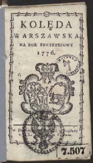 Kolęda Warszawska Na Rok 1776