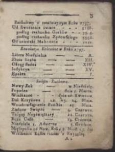 Kalendarz Warszawski Polityczny i Historyczny Na Rok [&hellip;] 1797