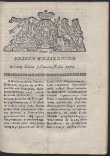 Gazeta Warszawska. R.1782 Nr 46
