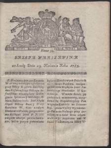 Gazeta Warszawska. R.1783 Nr 33