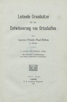 Leitende Grundsätze für die Entwässerung von Ortschaften