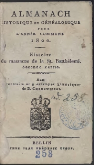 Almanach Historique Et G&eacute;n&eacute;alogique Pour L&rsquo;Ann&eacute;e [&hellip;] 1800 [&hellip;]