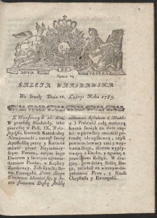 Gazeta Warszawska. R.1785 Nr 14