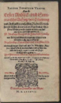 Parvum Theatrum Urbium : Das ist, Erster Anblick, und Summarischer Außzug, von Erbawung und Ankunfft namhaffter Stätt, Schlösser und Clöster, […]