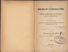 Die Bedeutung des phosphorsauren Kalkes für die Ernährung, Gesundheitserhaltung und Leistungsfähigkeit unserer Hausthiere, sowie die Verhältnisse, unter denen seine Verabreichung besonders empfehlenswert ist : Studie in 3 Vorträgen