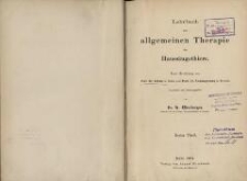 Lehrbuch der allgemeinen Therapie der Haussaeugetiere. 1 Theil