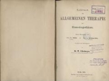 Lehrbuch der allgemeinen Therapie der Haussaeugetiere. 2 Theil