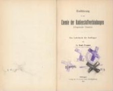 Einführung in die Chemie der Kohlenstoffverbindungen (organische Chemie) : ein Lehrbuch für Anfänger