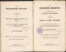 Der homöopathische Thierarzt : ein Hülfsbuch für Cavallerie-Officiere, Gutsbesitzer, Oekonomen und alle Hausväter, welche die an den Haus- und Nutzieren am häufigsten vorkommenden Krankheiten schnell, sicher und wohlfeil selbst heilen wollen. Theil 3, Die homöopathische Hausapotheke und ihre zweckmäßige Anwendung zur Heilung kranker Hausthiere, oder Anleitung zum Studium der populären Thierheilkunde. - 5., vermehrte und verbesserte Auflage