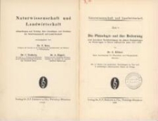 Die Phänologie und ihre Bedeutung : unter besonderer Berücksichtigung der phänol. Beobachtungen am Winterroggen in Bayern während der Jahre 1917-1923