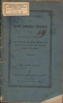 Beschreibung einer h&ouml;chst einfachen Methode wie Landgeb&auml;ude mit Ersparung aller Sohl- Stender- und Riegel-H&ouml;lzes wohlfeil und dauerhast erbaut werden k&ouml;nnen