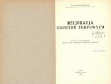 Meljoracja grunt&oacute;w torfowych