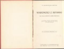 Wiadomości z botaniki : dla klas niższych szkół średnich