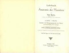 Lehrbuch der Anatomie der Haustiere. Bd. 2, H. 1, Anatomie des Bewegungsapparates des Pferdes mit Berücksichtigung seiner Leistungen. - 2., vollst. umgearb. Aufl.