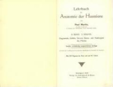 Lehrbuch der Anatomie der Haustiere. Bd. 2, H. 2, Eingeweide, Gefässe, Nerven, Sinnes- und Hautorgane des Pferdes. - 2., vollst. umgearb. Aufl.