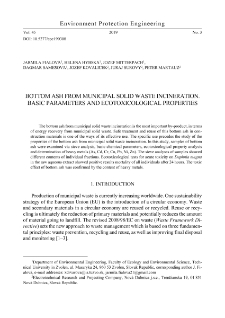 Bottom ash from municipal solid waste incineration. Basic parameters and ecotoxicological properties