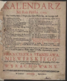 Kalendarz Ná Rok Páński 1729. […]