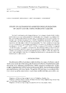 Study on ultrasound assisted desulfurization of light gas oil using inorganic liquid