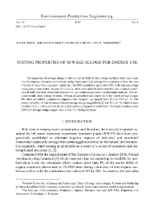 Testing properties of sewage sludge for energy use