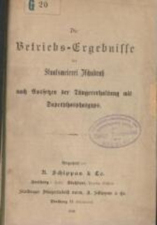 Die Betriebs-Ergebnisse der Staatsmeierei Zschadraß nach Aussetzen der Düngererhaltung mit Superphosphatgyps