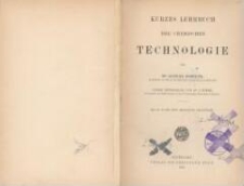 Kurzes Lehrbuch der chemischen Technologie