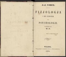 Fizjologja i jéj stosunek do psychologji