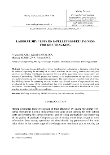 Laboratory tests on e-pellets effectiveness for ore tracking