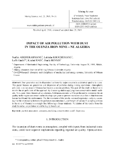 Impact of air pollution with dust in the Ouenza iron mine - NE Algeria