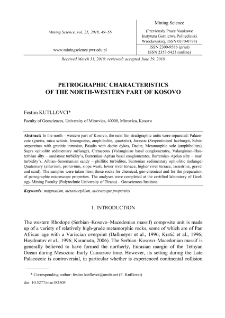 Petrographic characteristics of the north-western part of Kosovo