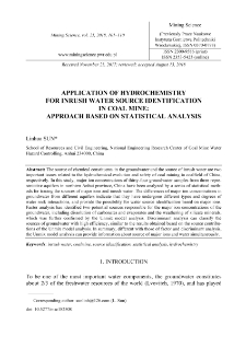 Application of hydrochemistry for inrush water source identification in coal mine: approach based on statistical analysis