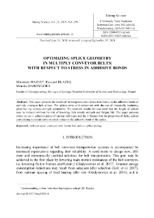 Optimizing splice geometry in multiply conveyor belts with respect to stress in adhesive bonds