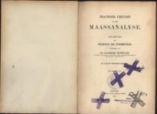 Practische Uebungen in der Maassanalyse : Anleitung zur Erlernung der Titrirmethode. - 3. Aufl.