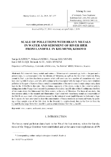 Scale of pollutions with heavy metals in water and sediment of River Ibër from landfill in Kelmend, Kosovo