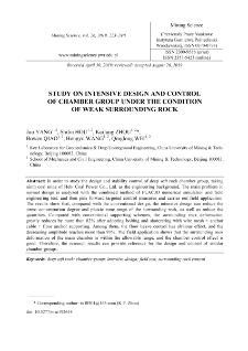 Study on intensive design and control of chamber group under the condition of weak surrounding rock