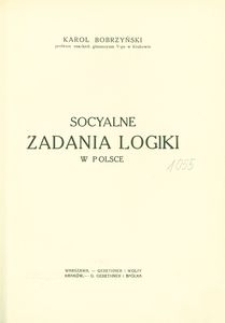 Socyalne zadania logiki w Polsce