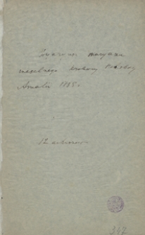 Dyaryusz Maryażu Drezdenskiego Nayiaśnieyszey Krolewny Polskiey Amalii Cory Nayiaśnieyszego Augusta III Krola Polskiego z Maryi Jozefy Arcixiężniczki Austryackiey Małżonków, za Nayiasnieyszego Karola obudwuch Sycylii Krola, Syna Nayiasnieyszego Filippa V Krola Hiszpanskiego wydanej Roku 1738 w Dreżnie