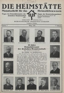 Die Heimst&auml;tte : Monatsschrift f&uuml;r das Heimst&auml;ttenwesen. 7. Jahrgang, M&auml;rz 1930, Nummer 3