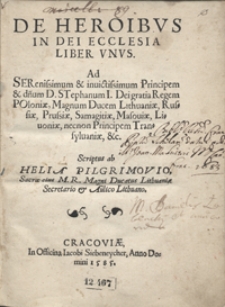 De Heroibus In Dei Ecclesia Liber Unus