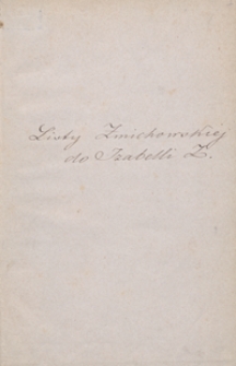 [Listy Narcyzy Żmichowskiej do Izabeli Zbiegniewskiej]